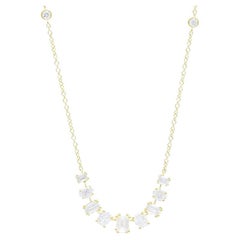 1.57 CTW round diamonds in 14K Yellow gold Classic collection Delicate Necklace