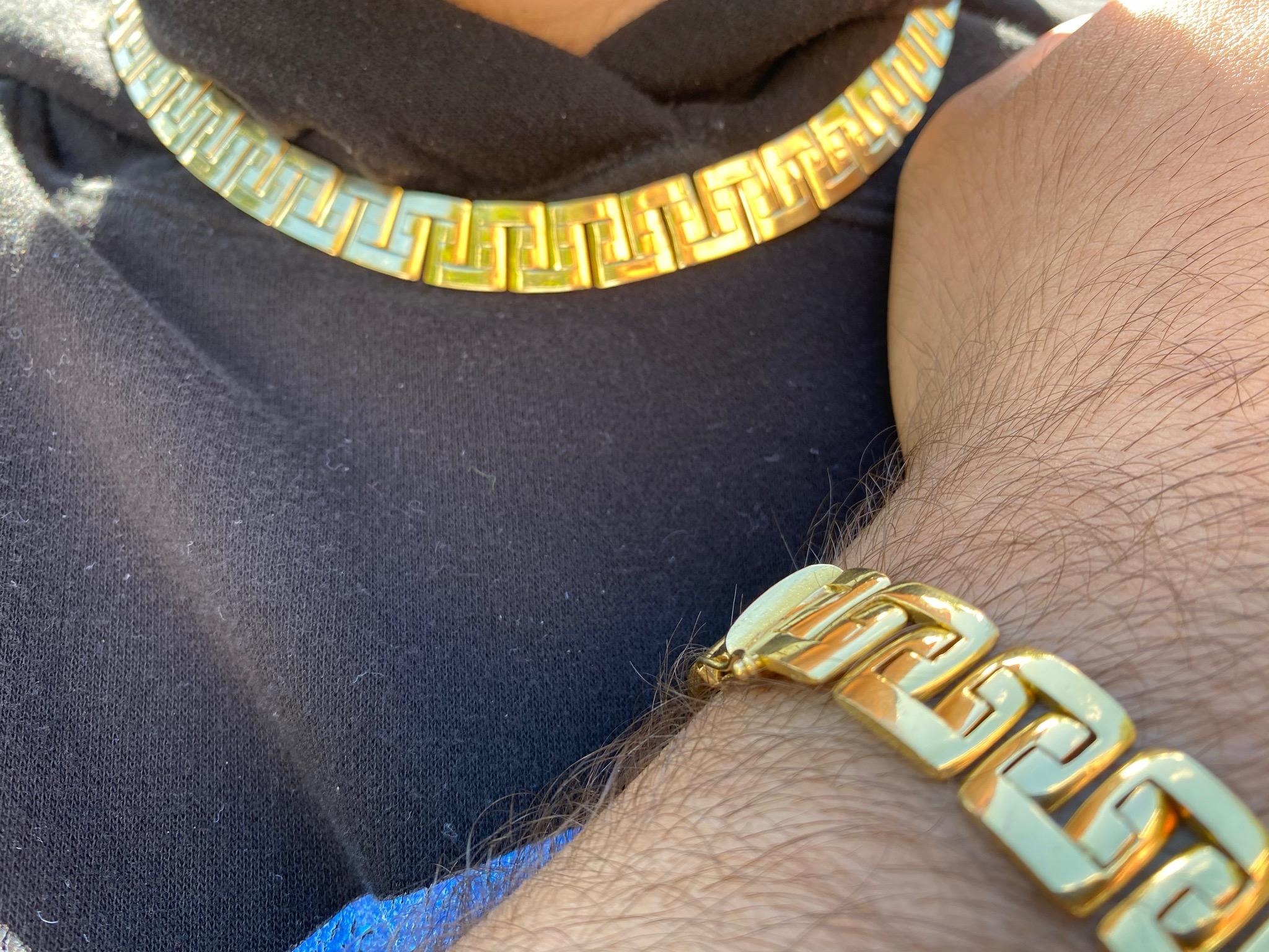 157 Gramm 18 Karat Gold Gliederkette Design Gold Halskette und Armband Herren Set 10