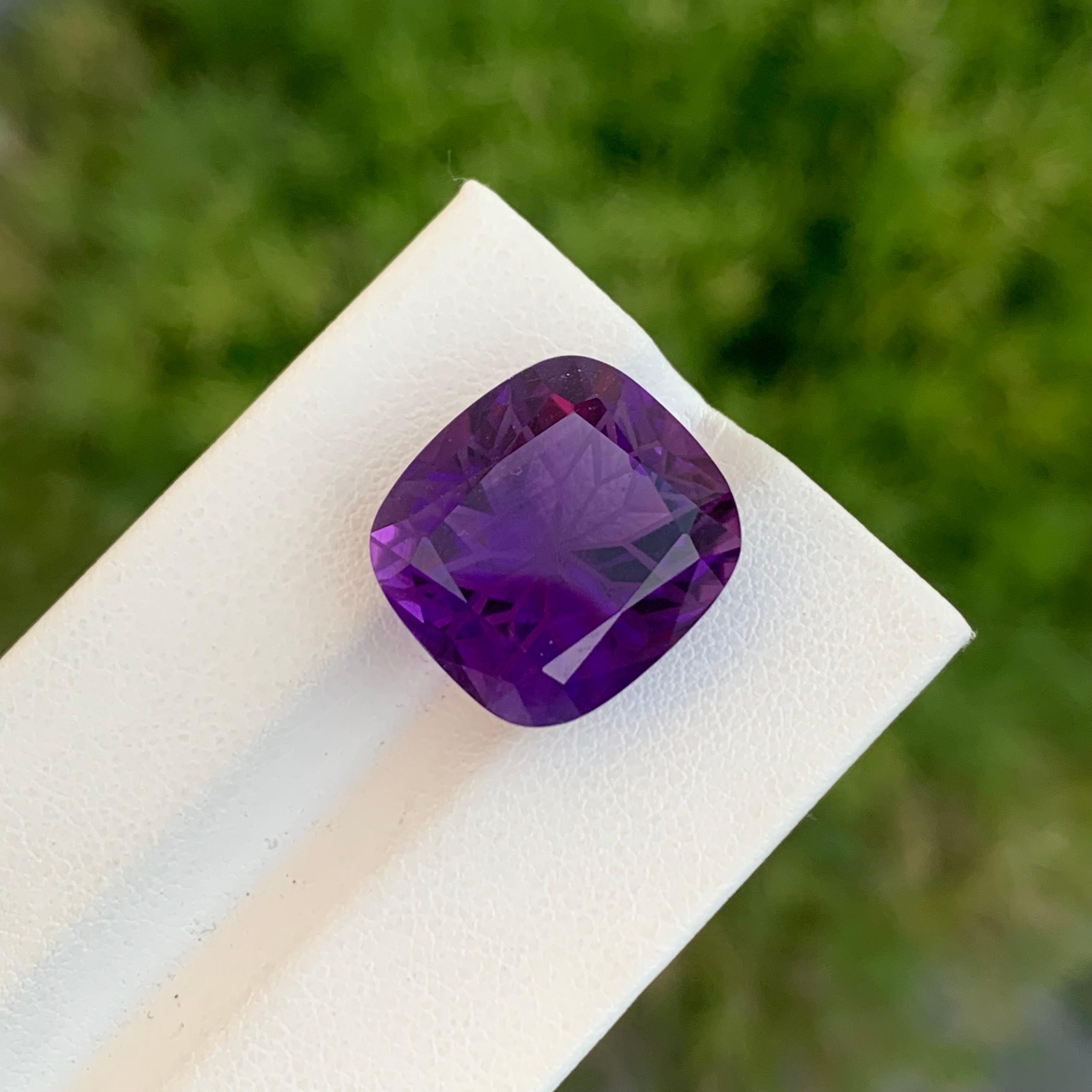 Arts and Crafts 15.70 Carat Natural Loose Dark Purple Amethyst Flower Cut Gemstone From Brazil For Sale