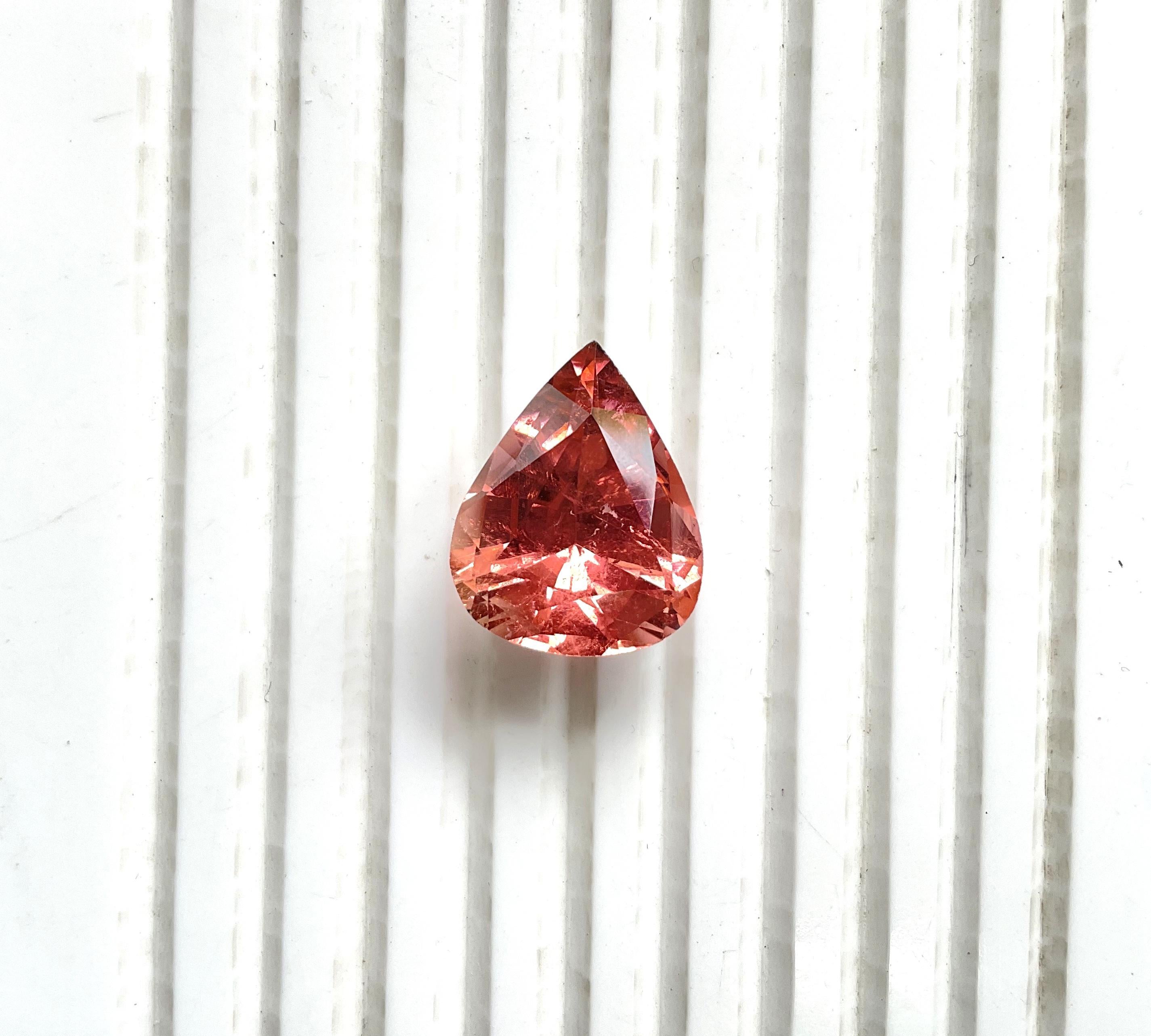 15,71 quilates turmalina melocotón rosáceo talla pera para joyería Piedra preciosa natural en Nuevo estado para la venta en Jaipur, RJ