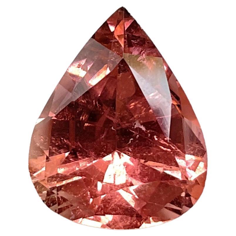 15,71 quilates turmalina melocotón rosáceo talla pera para joyería Piedra preciosa natural