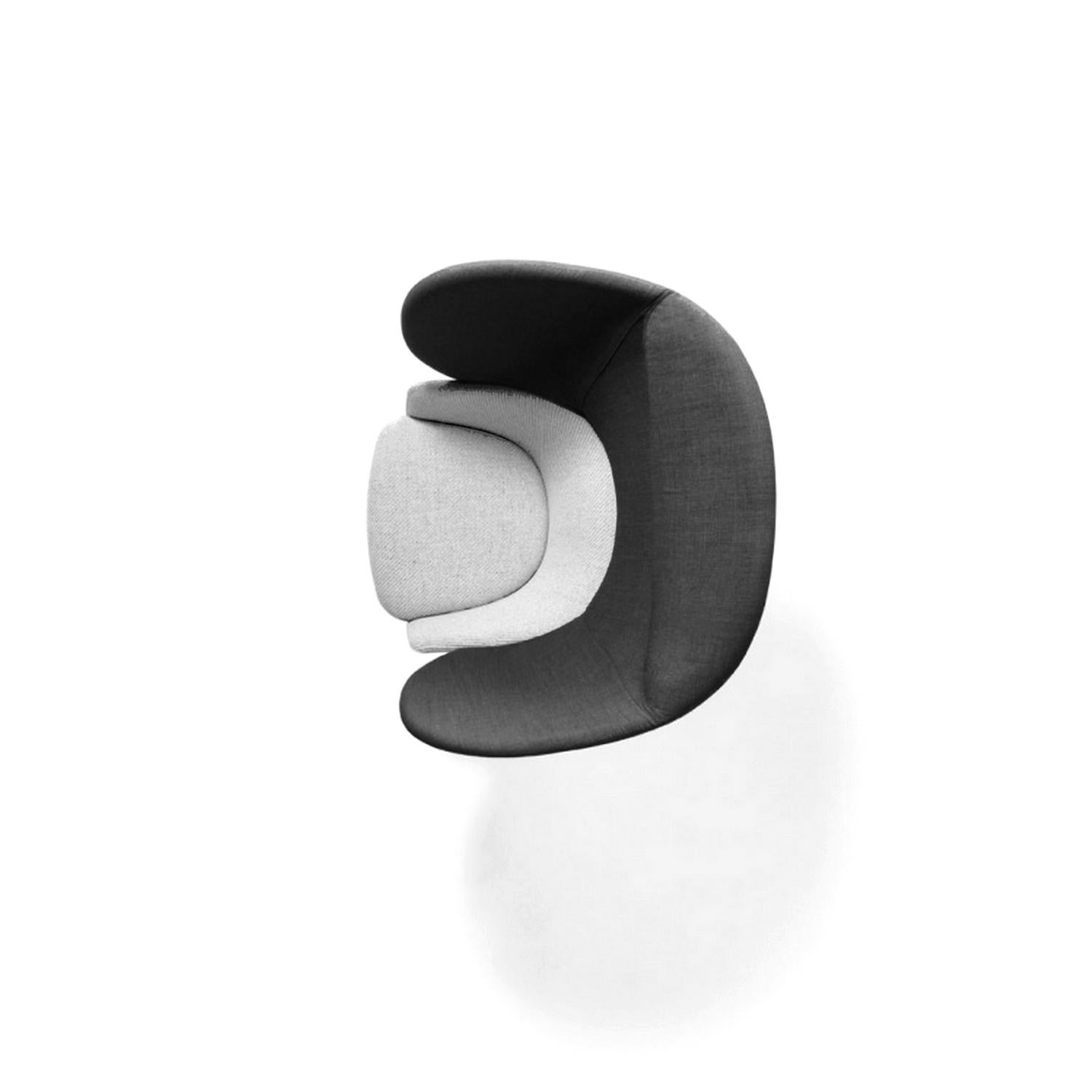 Modern In stock in Los Angeles, Black & White Upholstered Bergère Chair by Marco Zito