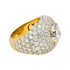 15.72 Carat Round Brilliant Statement Brilliant White 18K  Gold  Diamond Ring