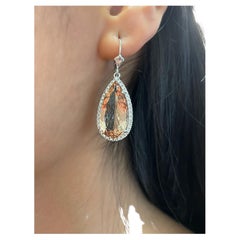 16.28 ct Morganite & Diamond Earrings