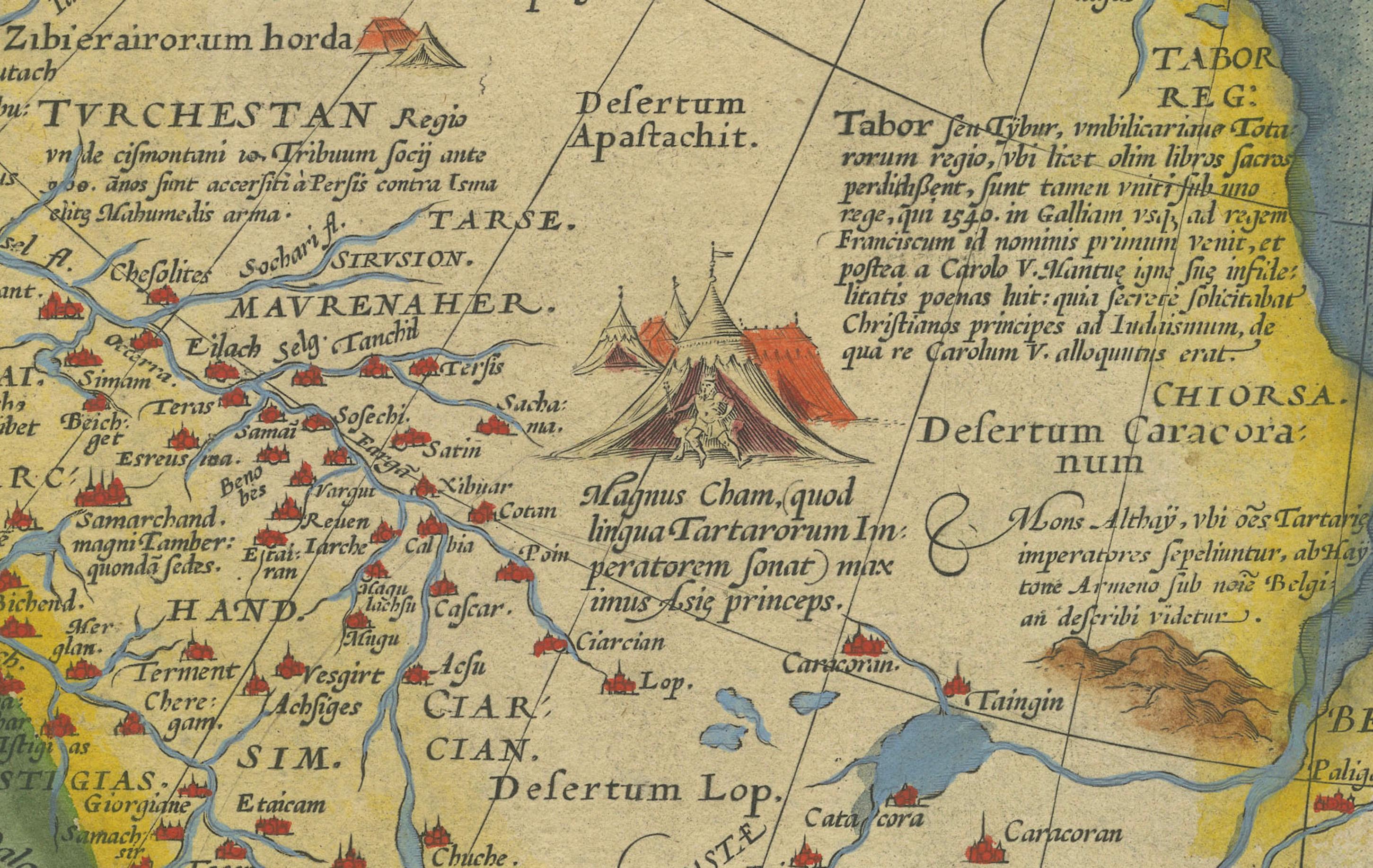 Carte de Ortelius 1573 : « First to Name California, Spanning Tartary to North America » Bon état - En vente à Langweer, NL
