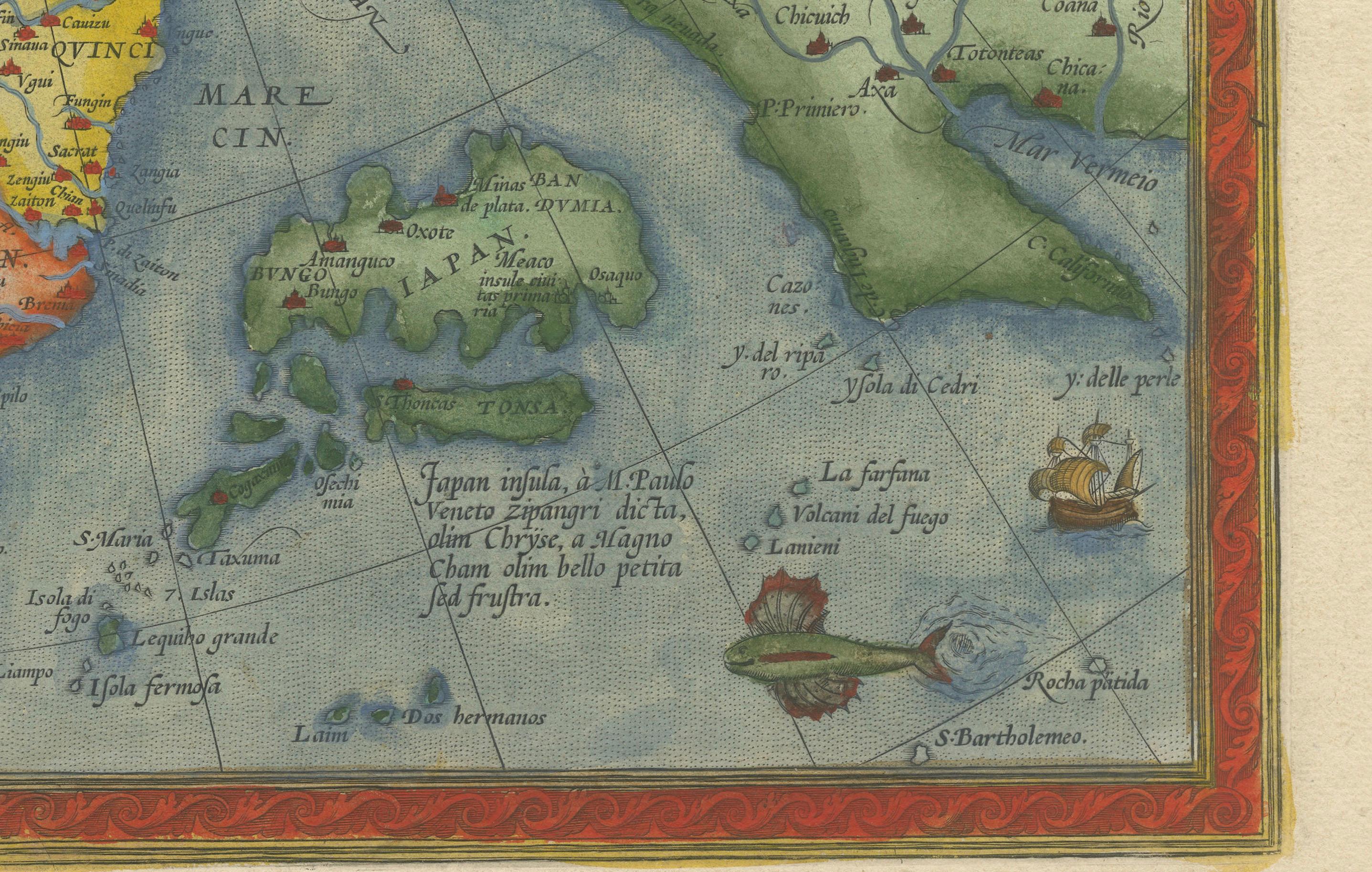 Carte de Ortelius 1573 : « First to Name California, Spanning Tartary to North America » en vente 2