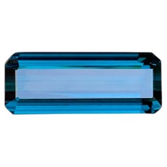 15.75 Carat Fine Quality Blue Tourmaline Gem Eye Clean Emerald Cut From Africa