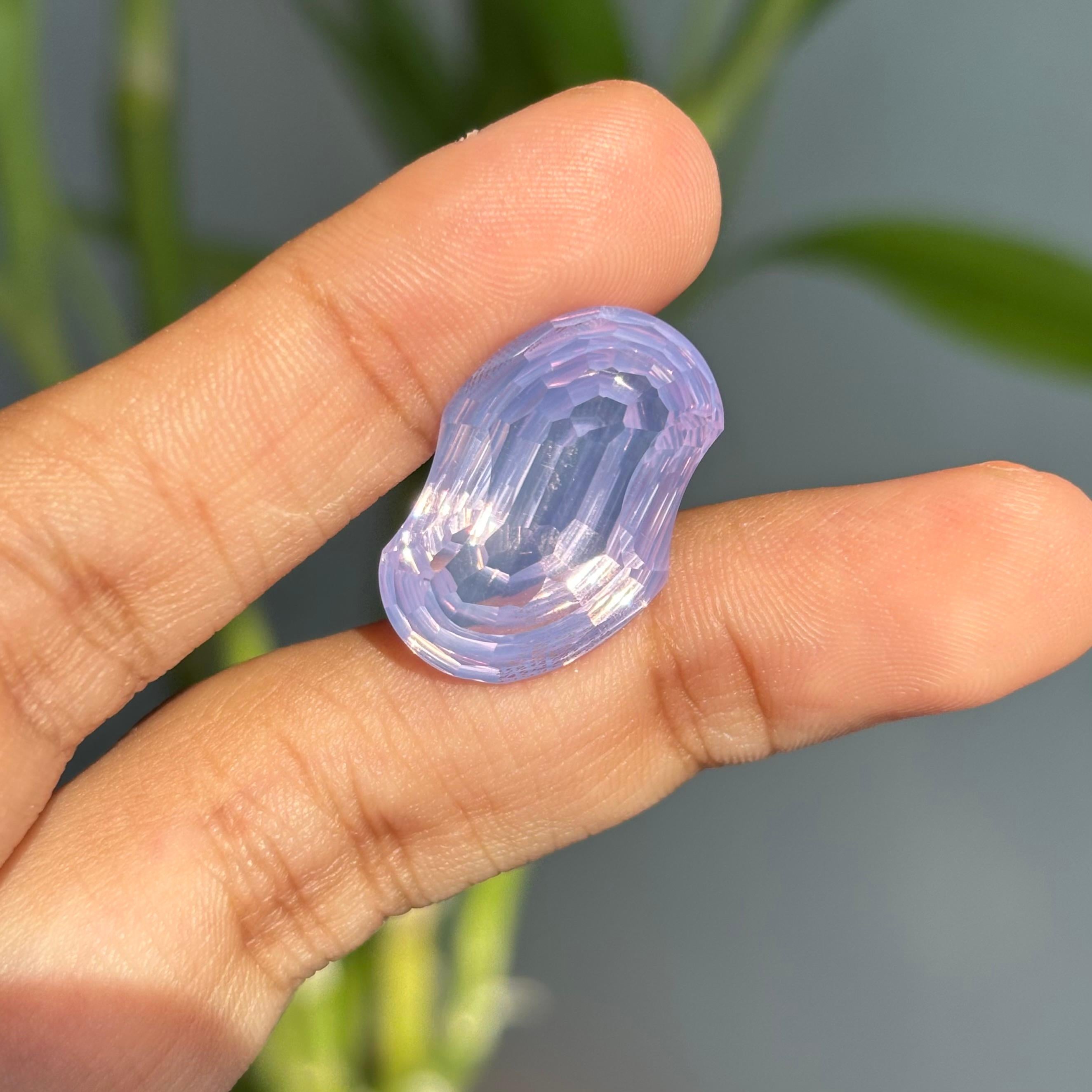 15.77 Carat Fancy Pastel Purple Amethyst Stone For Sale 3