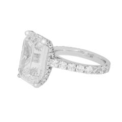 15.79 Carat Emerald Diamond Ring 18K White Gold Grand Palais Radiance