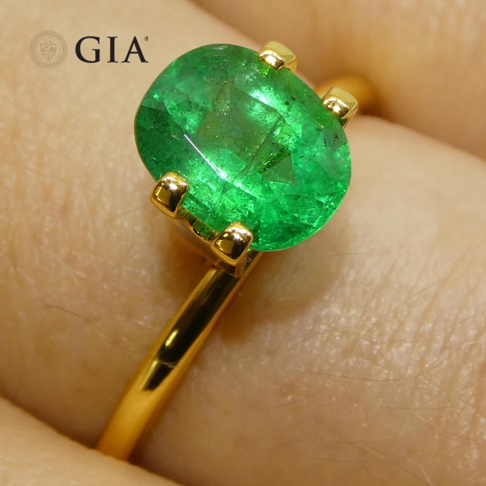 1,57 carati di smeraldo verde a cuscino certificato GIA Zambia (F1) in vendita 9