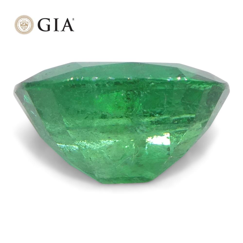 1,57 carati di smeraldo verde a cuscino certificato GIA Zambia (F1) in vendita 2