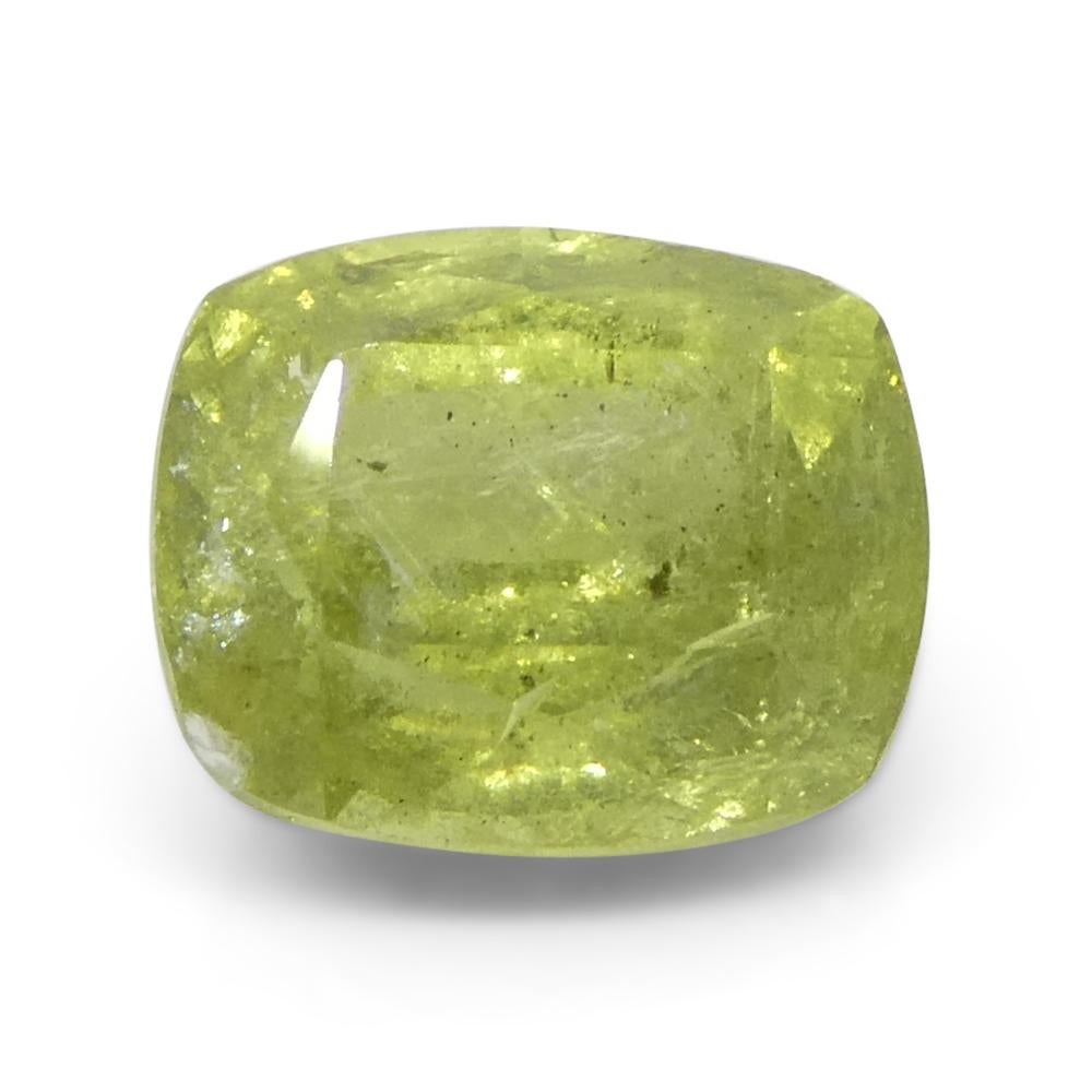 1.57ct Saphir jaune coussin de Tanzanie Unisexe en vente