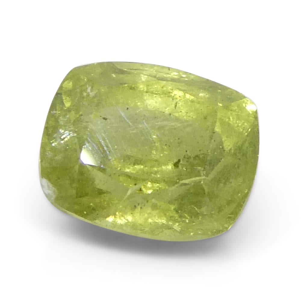 1.57ct Saphir jaune coussin de Tanzanie en vente 1