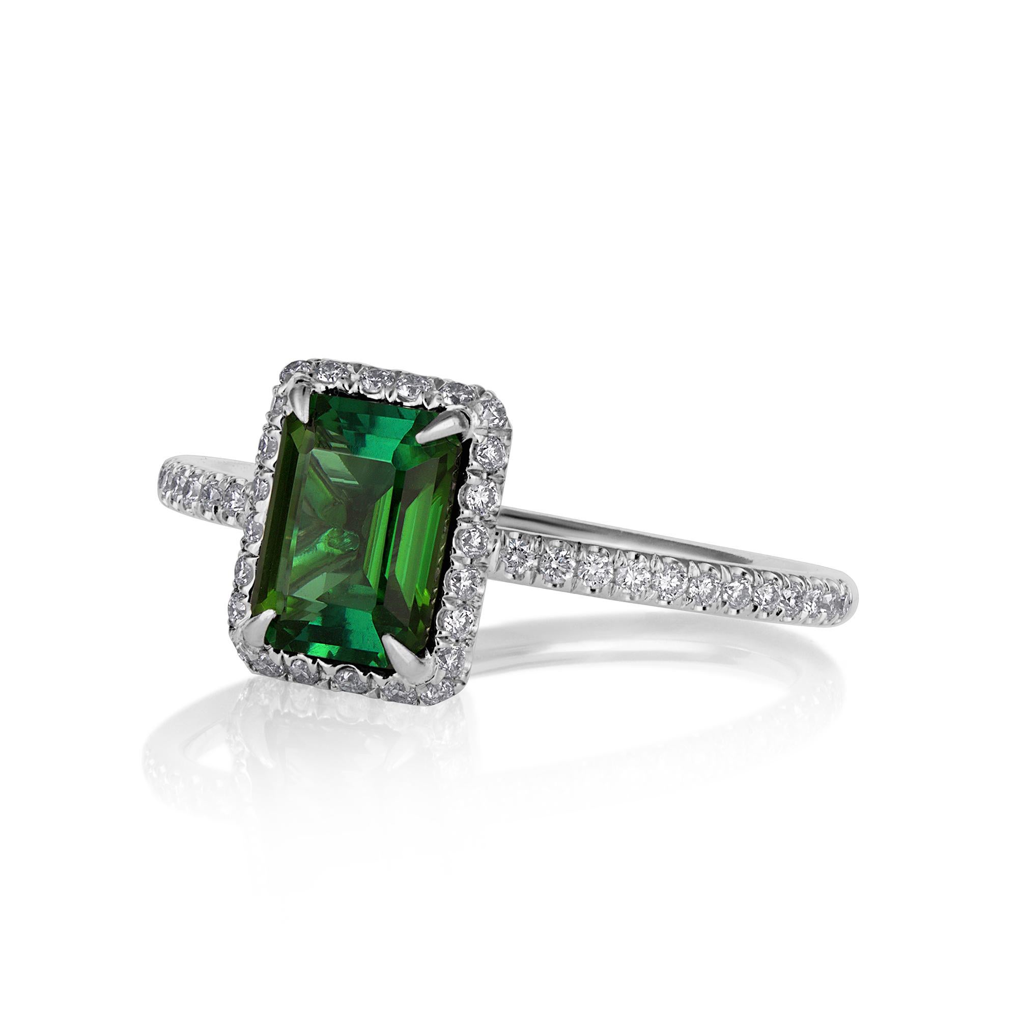 estate green tourmaline engagement ring