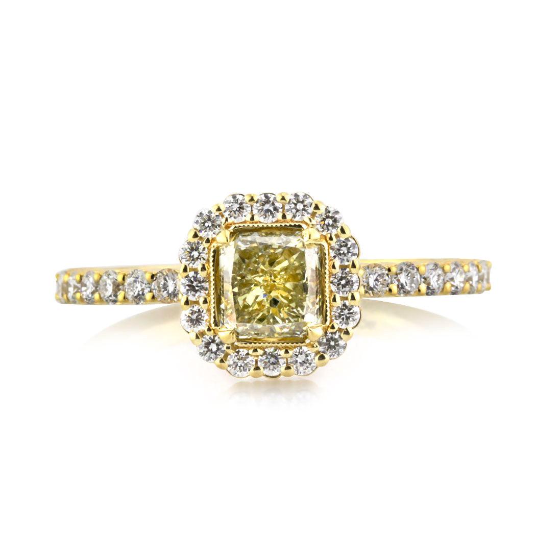 1.57ct Fancy Yellow Radiant Cut Diamond Engagement Ring