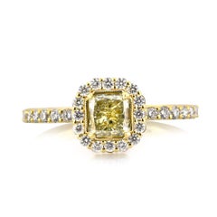 1.57ct Fancy Yellow Radiant Cut Diamond Engagement Ring