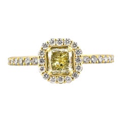 1.57ct Fancy Yellow Radiant Cut Diamond Engagement Ring