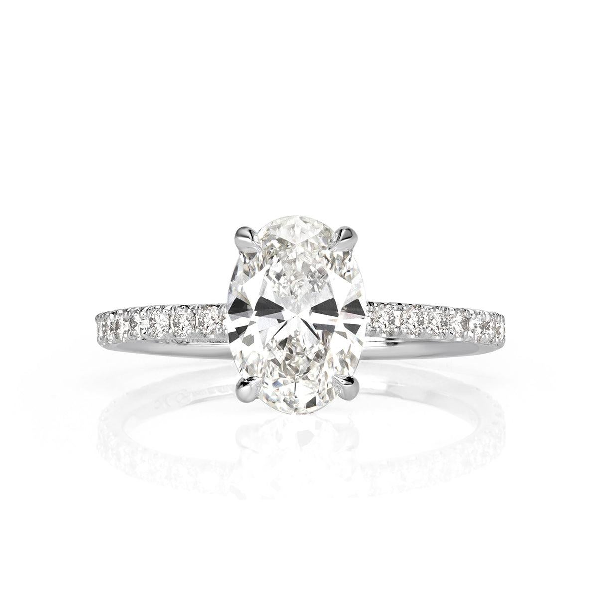 1.57ct Oval Cut Diamond Engagement Ring For Sale