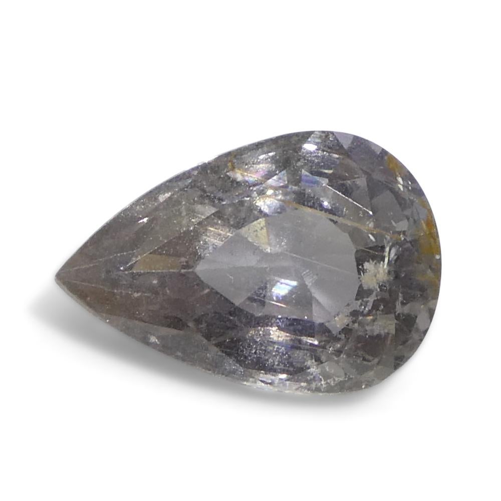 1,57ct Zaffiro grigio-violaceo a pera della Tanzania non riscaldato In condizioni Nuovo in vendita a Toronto, Ontario