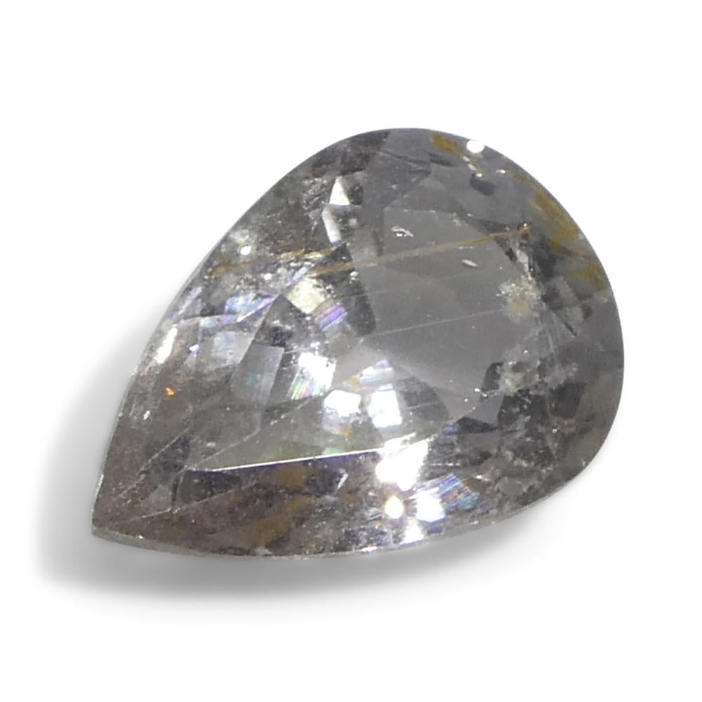 da uomo o donna 1,57ct Zaffiro grigio-violaceo a pera della Tanzania non riscaldato in vendita