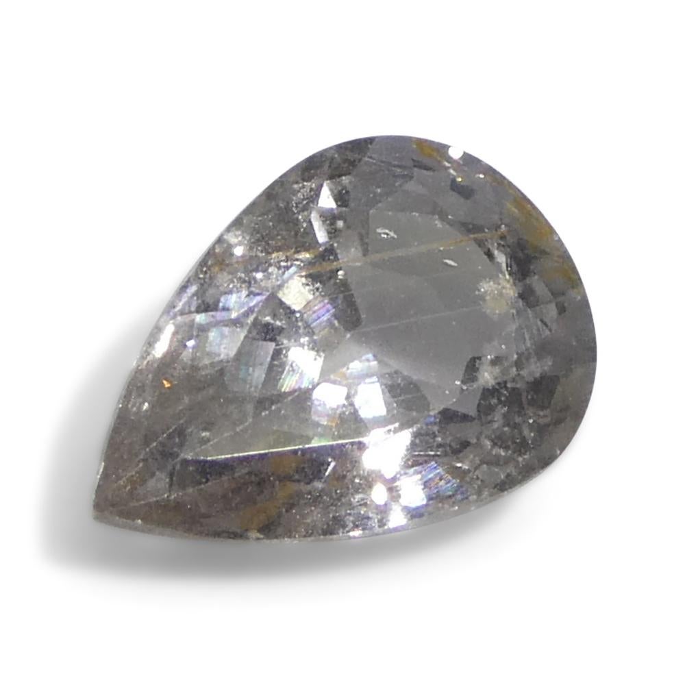 1,57ct Zaffiro grigio-violaceo a pera della Tanzania non riscaldato in vendita 1