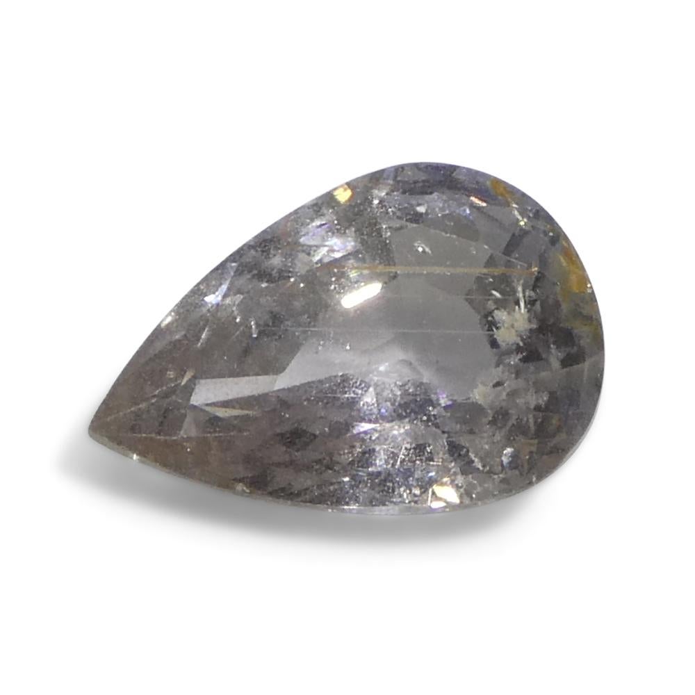 1,57ct Zaffiro grigio-violaceo a pera della Tanzania non riscaldato in vendita 2
