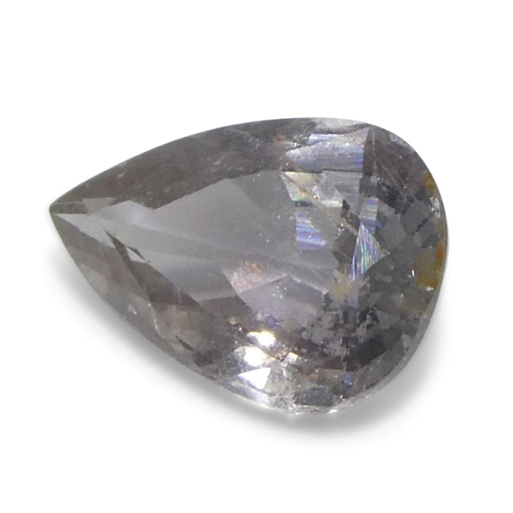 1,57ct Zaffiro grigio-violaceo a pera della Tanzania non riscaldato in vendita 3