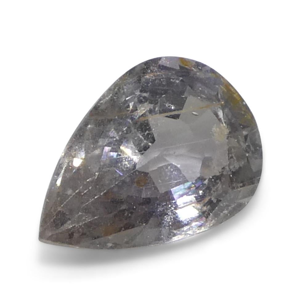 1,57ct Zaffiro grigio-violaceo a pera della Tanzania non riscaldato in vendita 4