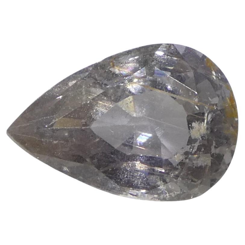 1.57ct Pear Purplish-Grey Sapphire from Tanzania Unheated