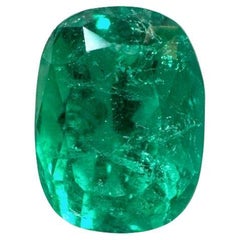 Esmeralda colombiana verde azulada de 1,58 quilates 8x6 - Gema talla cojín alargada