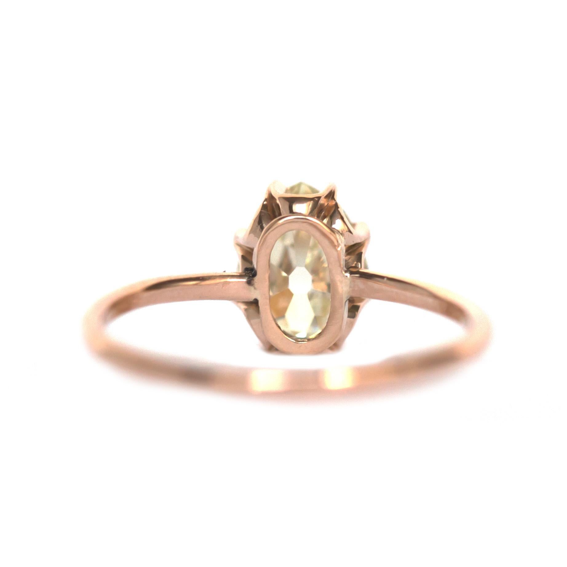Victorian 1.58 Carat Diamond Yellow Gold Engagement Ring