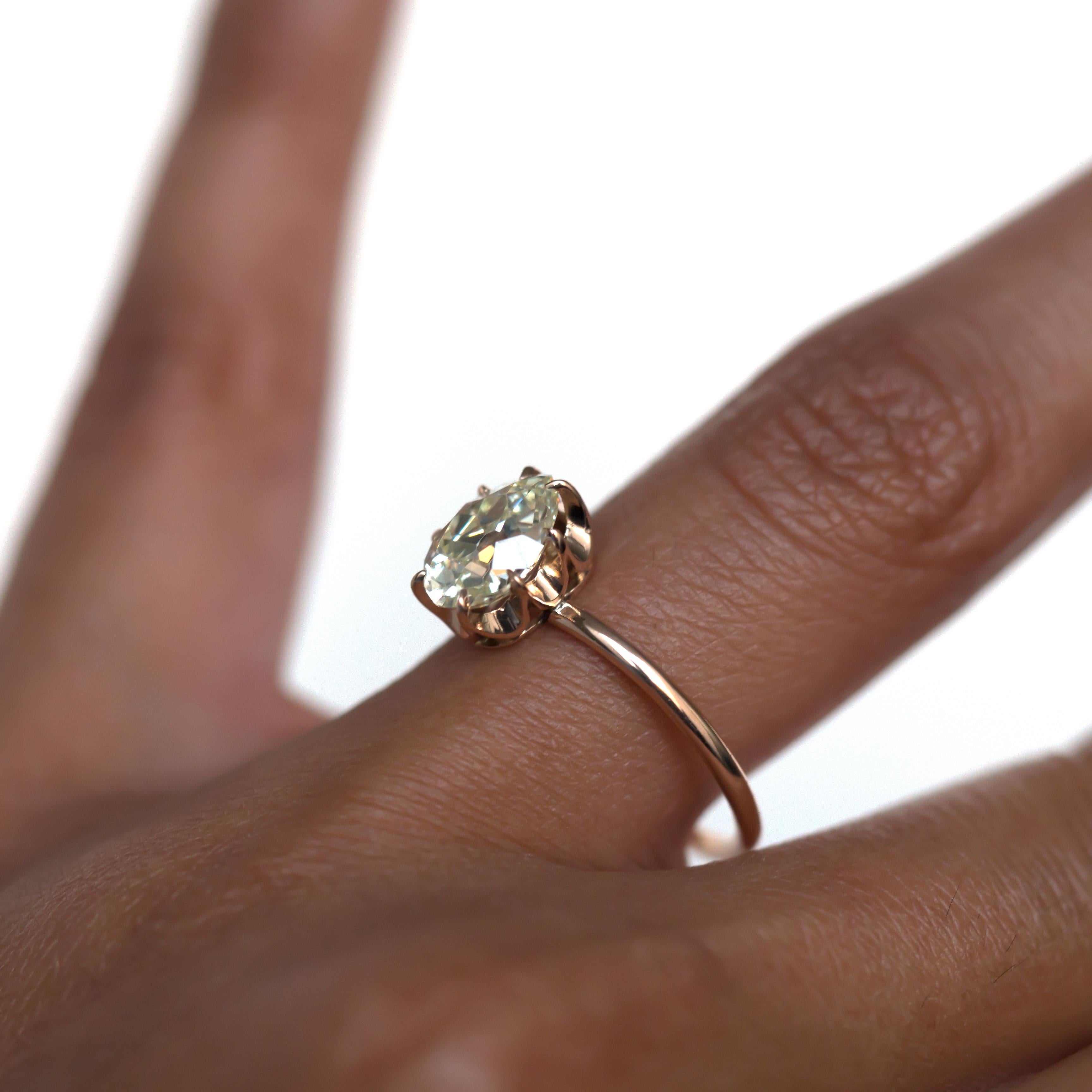 1.58 Carat Diamond Yellow Gold Engagement Ring 1