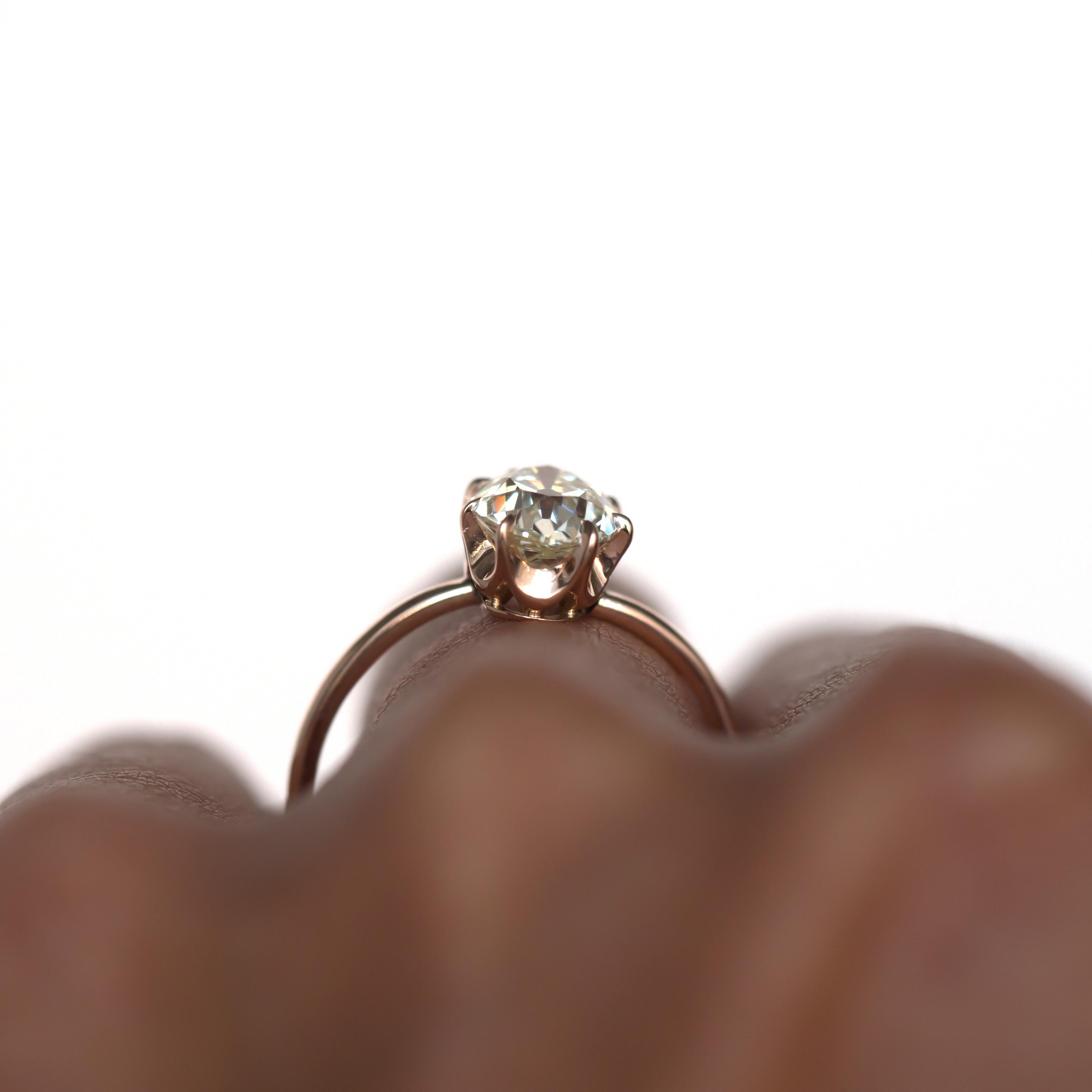 1.58 Carat Diamond Yellow Gold Engagement Ring 2