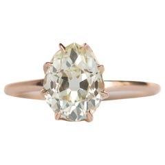 1.58 Carat Diamond Yellow Gold Engagement Ring