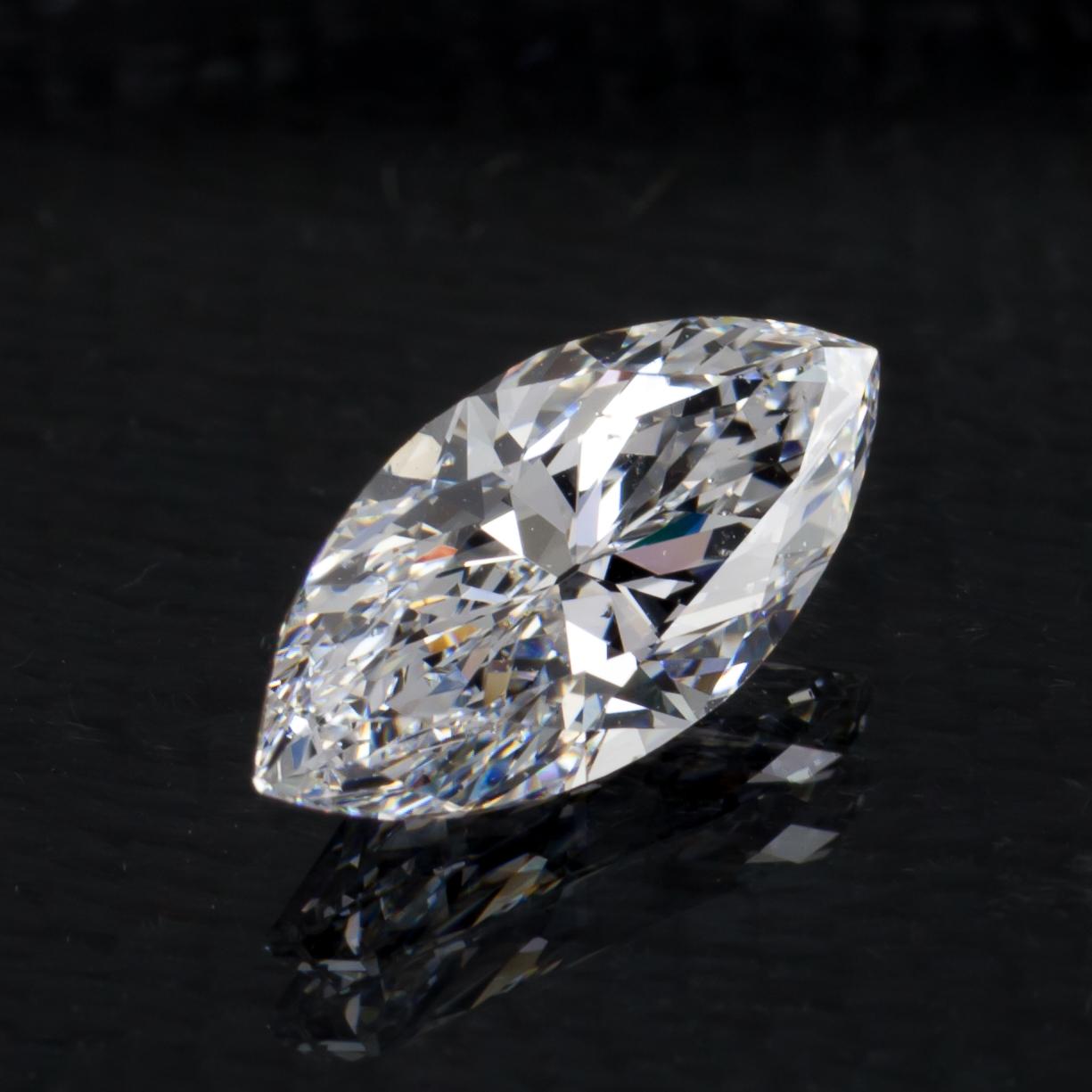 1,58 Karat Loser D / SI1 Marquise Brillantschliff Diamant GIA zertifiziert im Zustand „Hervorragend“ im Angebot in Sherman Oaks, CA