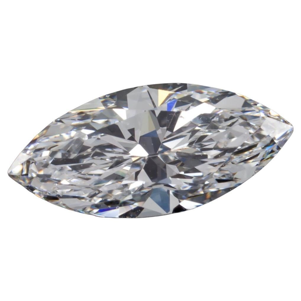 Diamant taille brillant marquise 1,58 carat non serti D / SI1 certifié GIA en vente