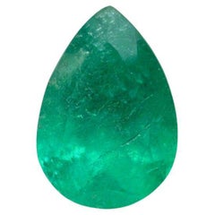 Smeraldo colombiano verde medio da 1,58 carati - Pietra di nascita di maggio a goccia con taglio a pera