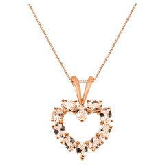 1.58 Carat Morganite Oval Cut 10K Rose Gold Classic Pendant