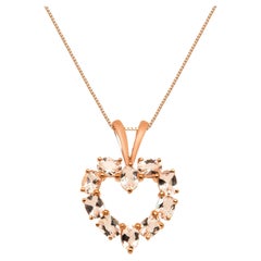 1.58 Carat Morganite Oval Cut 10K Rose Gold Classic Pendant