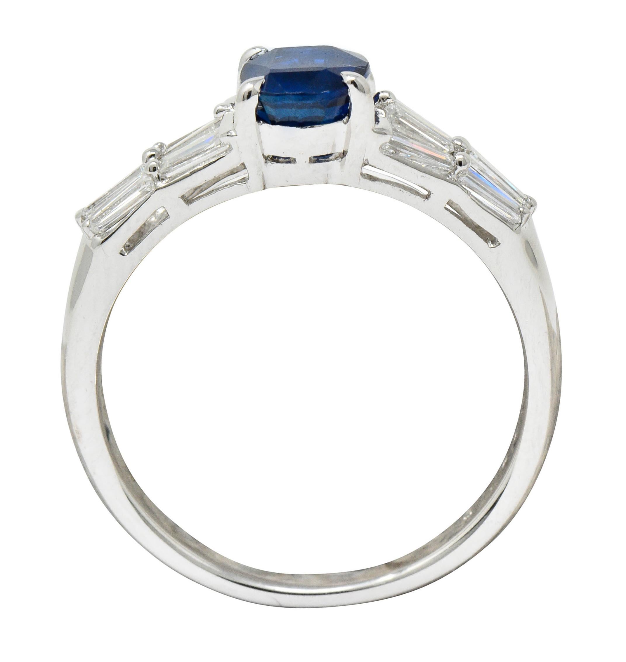 1.58 Carat No Heat Burma Sapphire Diamond Platinum Statement Ring GIA 3