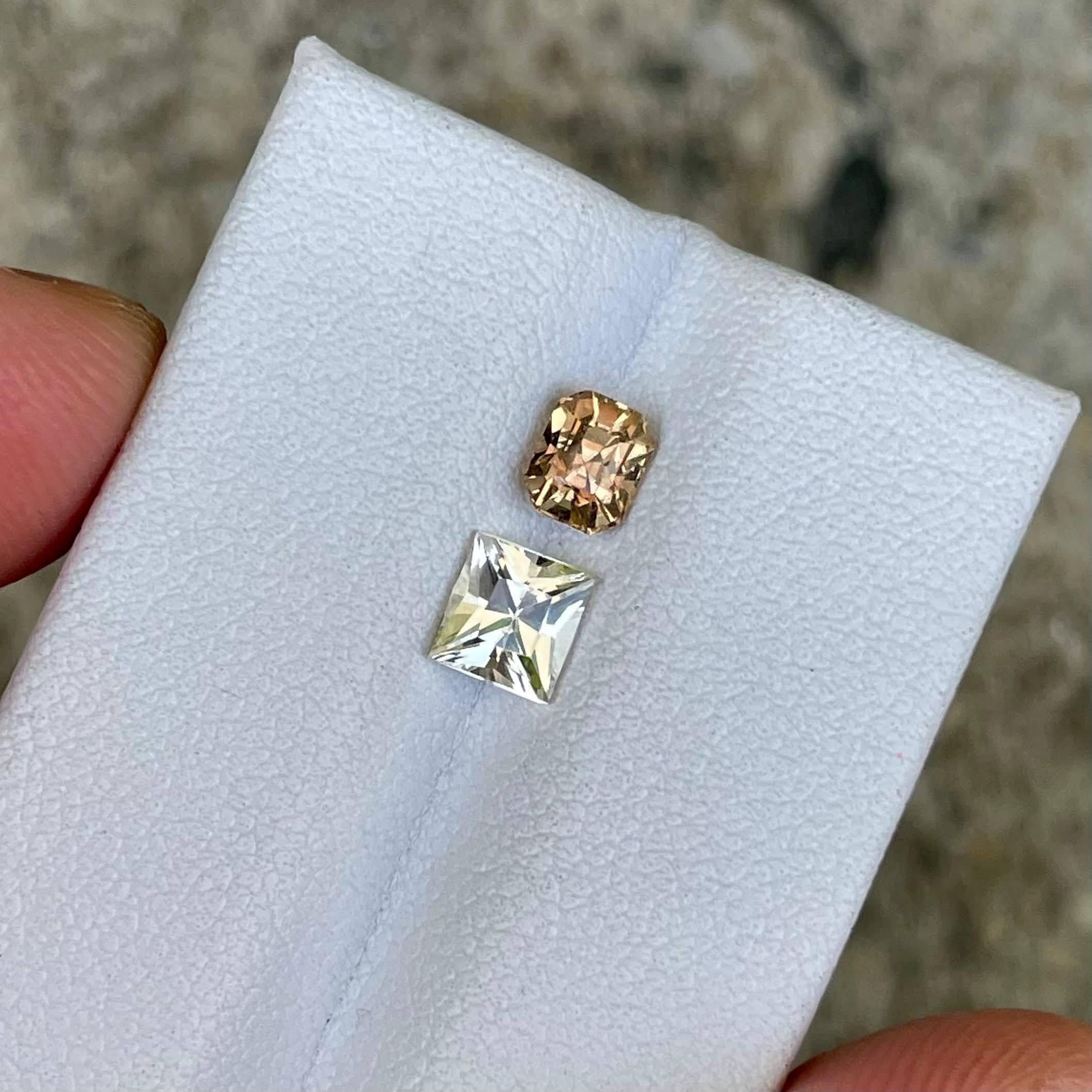1.58 carats Colorless Sapphire Faceted Stones Natural Sri Lankan Gemstone In New Condition For Sale In Bangkok, TH