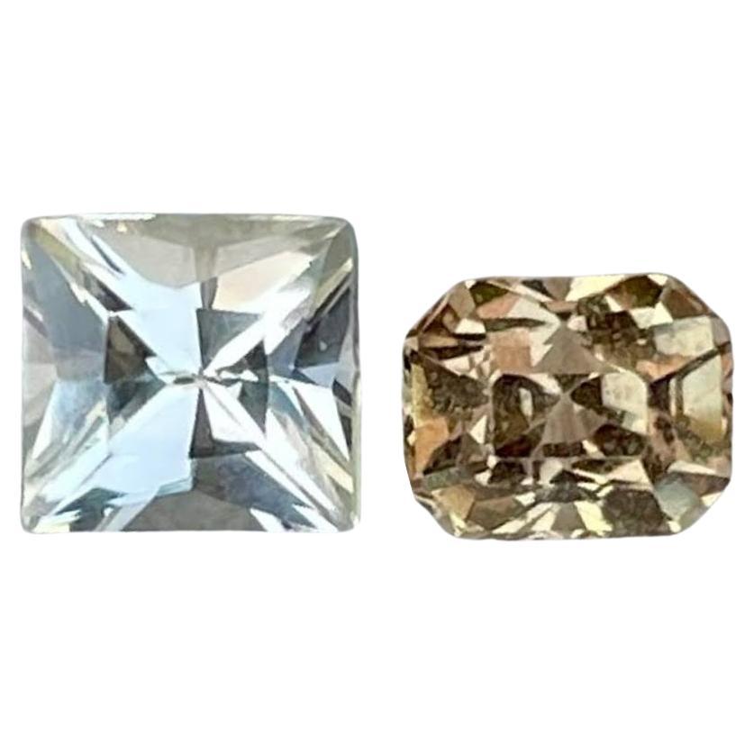 1.58 carats Colorless Sapphire Faceted Stones Natural Sri Lankan Gemstone For Sale