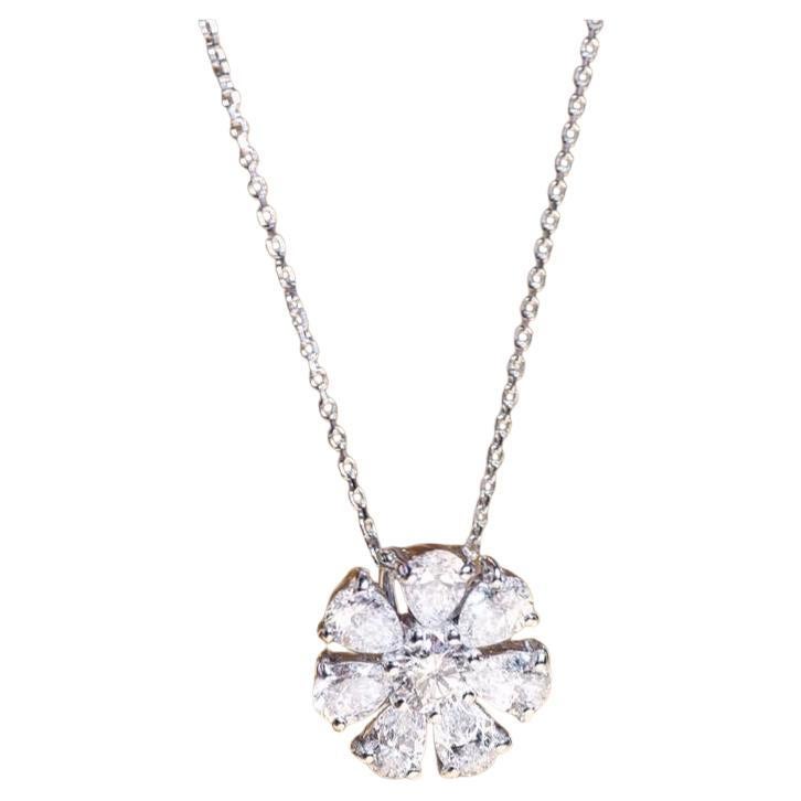 Collar colgante de oro de 18 quilates con diamantes de formas mixtas de 1,58 quilates