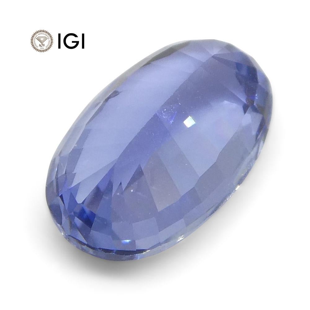 1.58 Ct Oval Blue Sapphire IGI Certified Unheated For Sale 2