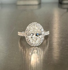 1.58 Ct Oval Center Diamond Engagement / Wedding 3-Ring Set