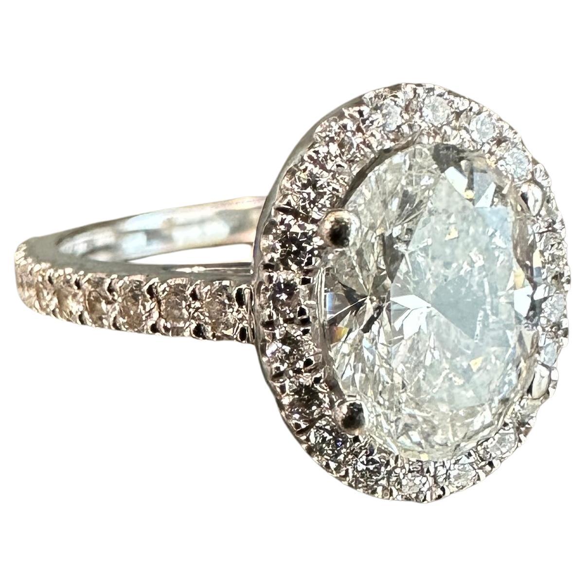 1.58 Ct Oval Center Diamond Engagement / Wedding 3-Ring Set
