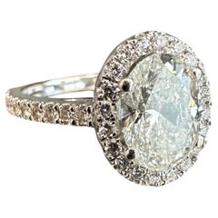 1.58 Ct Oval Center Diamond Engagement / Wedding 3-Ring Set