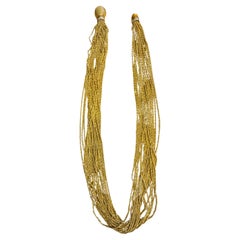 158 Gm of 18 Karat Gold With 18 Strand 24 " Long Lariat & Heavy Clasp Necklace