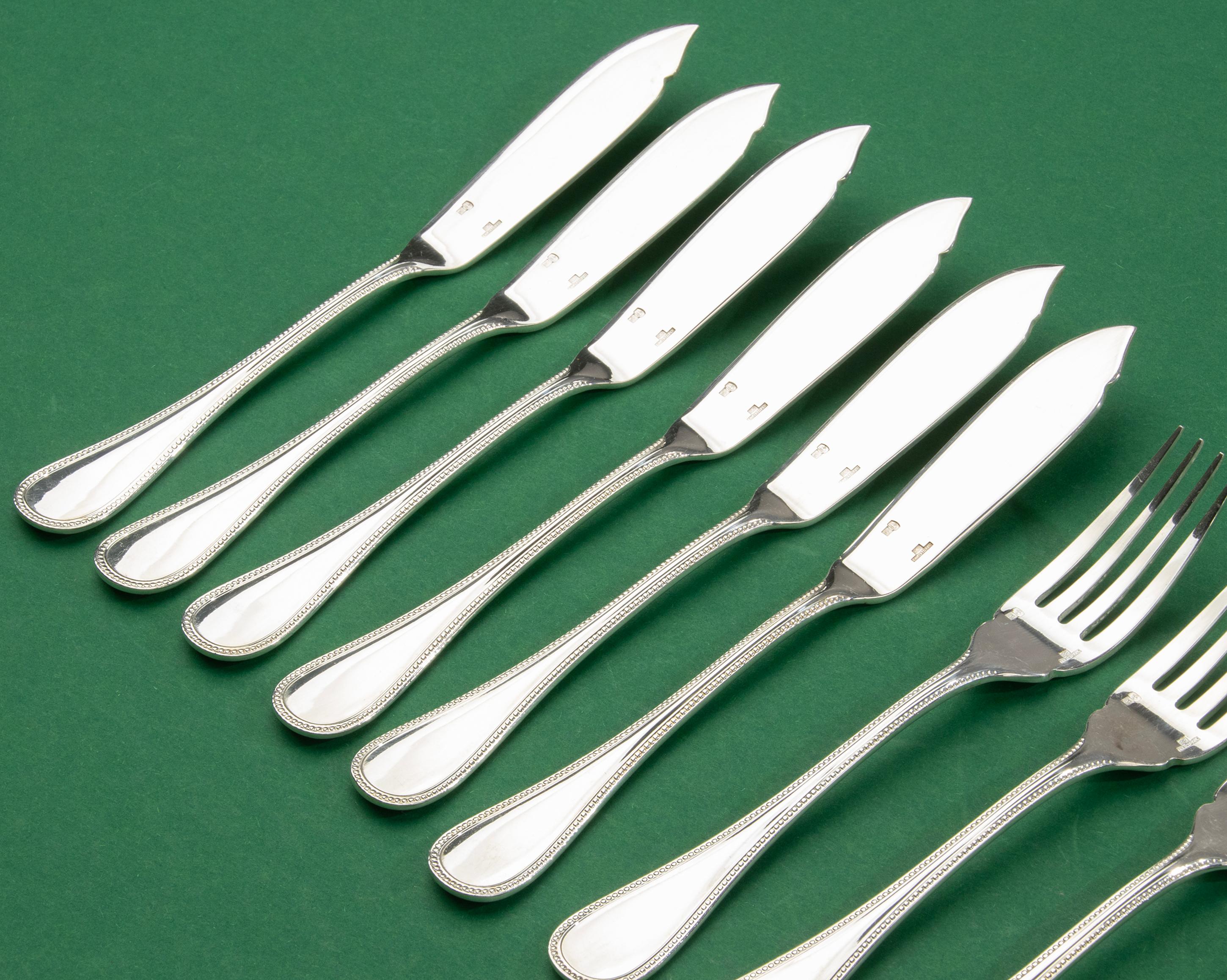 158-Piece Set Silver Plated Tableware - Christofle - Perles - for 12 Persons 3