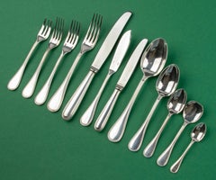 158-Piece Set Silver Plated Tableware - Christofle - Perles - for 12 Persons